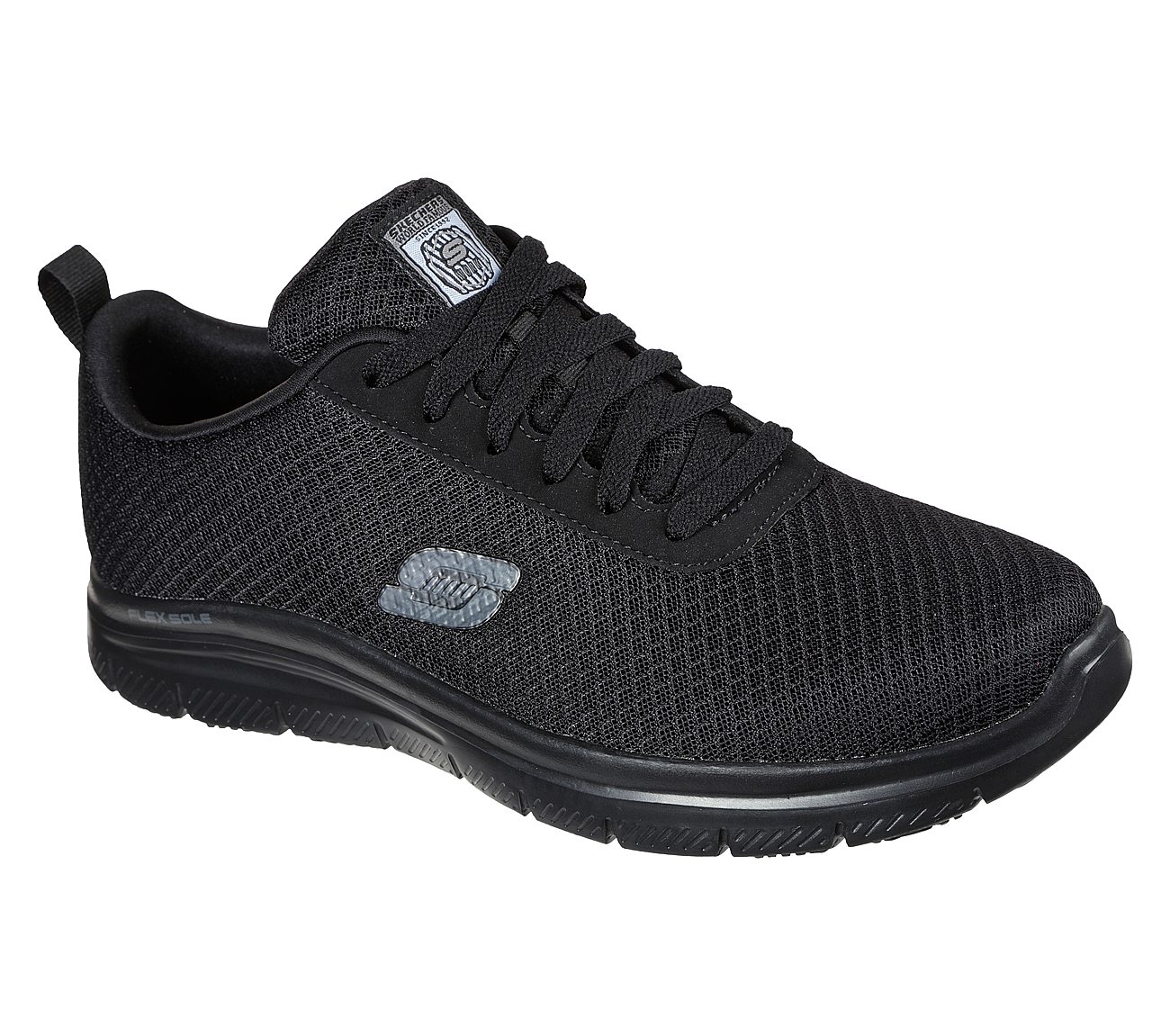 Skechers Lace Up Mesh Upper With Slip Resistant